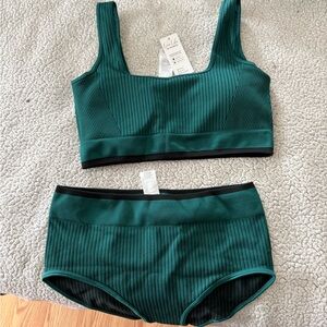 Emerald Green Ribbed Swim